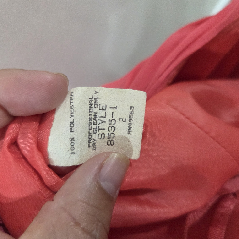 Victor Costa Coral Strapless Dress - Picture 10 of 14